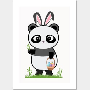 Easter Panda Egg hunting Posters and Art